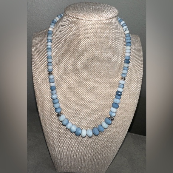 Blue Opal Bead with sterling silver accents Necklace by Jay King - Picture 2 of 13